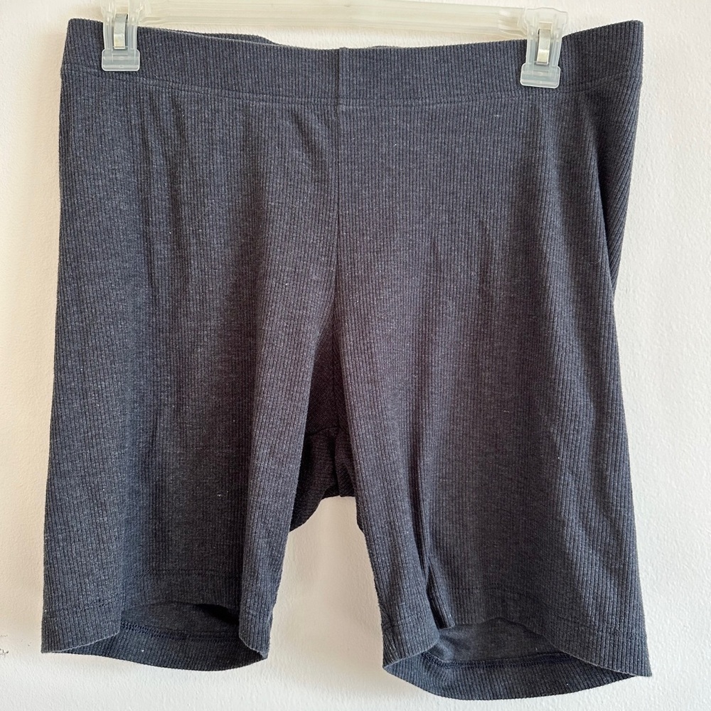 High Waisted Rib Knit Bike Shorts
